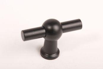 Knop 55mm T-vormige kraanknop chemin de fer zwart