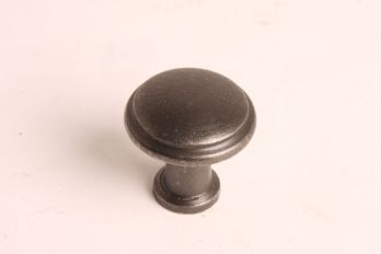 Knopje voor meubel of keuken grijs / tinkleur rond met randje 34mm