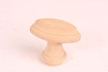 Knop hout beuken voor keuken of meubel ovaal met rand 55mm