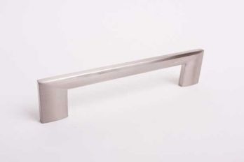 Minimalistische greep voor keuken of meubel geborsteld nikkel 128mm