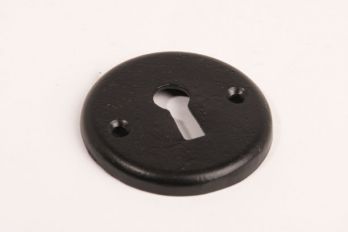 Zwarte sleutelrozet rond 50mm met sleutelgat voor klassieke baardsleutels