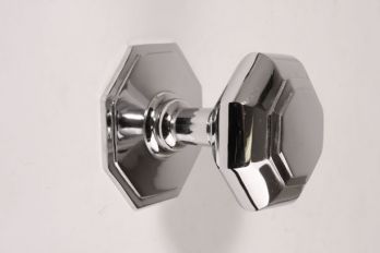 Deurknop blinkend chroom achthoekig 75mm