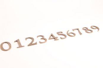 Cijfers/huisnummers brons antiek 0-9 40mm zs
