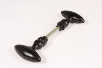 Deurknop (paar) ovaal zwart of roest 71mm