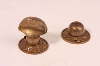 WC sluiting klassiek brons antiek met ronde rozetten