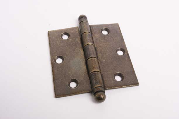 Eenheid Delegeren peddelen Scharnier voor binnendeur brons antiek 76mm met bolkop